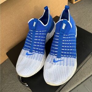 Nike Royal Blue and White Slip-On Sneakers